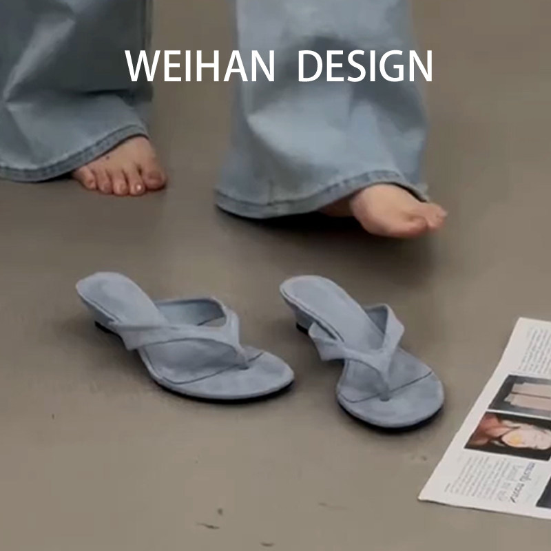 羊皮版！法式蓝色绒面夹