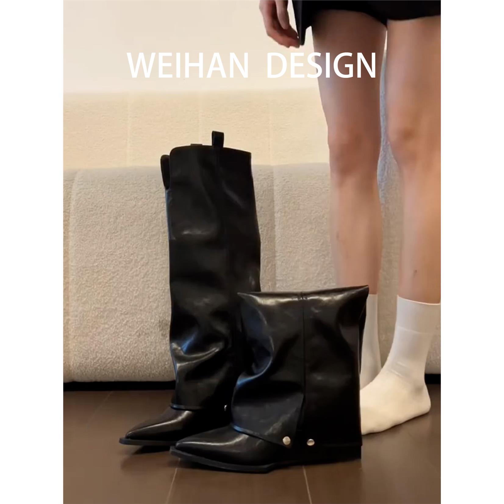 羊皮版!欧美风黑色尖头