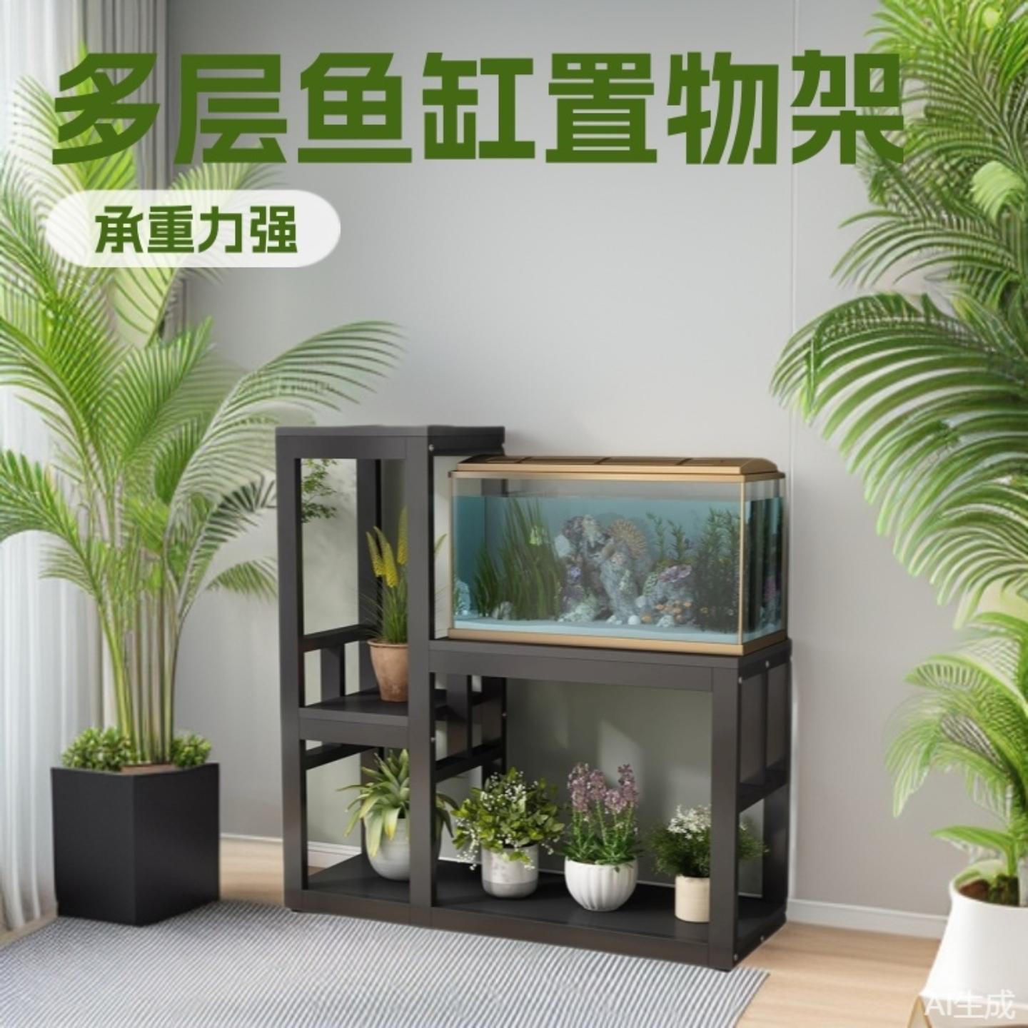 鱼缸专用架子双层柜水族箱底座金