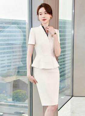 高端女神范职业西装套装时尚气质春秋款前台接待正装美容师工作服