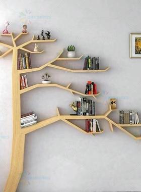 奇厅可多实木XVF树型架书架办公室客沙发后创意墙上落地干树置物