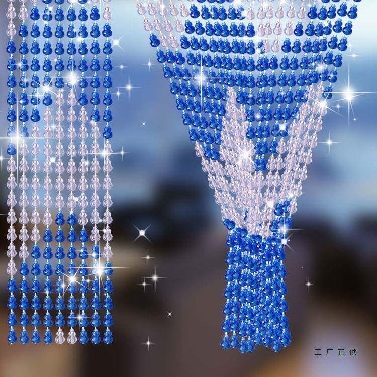 夏季晶室家用葫芦F967H7J9隔断串珠门帘卧子塑料帘珠子水珠帘免打