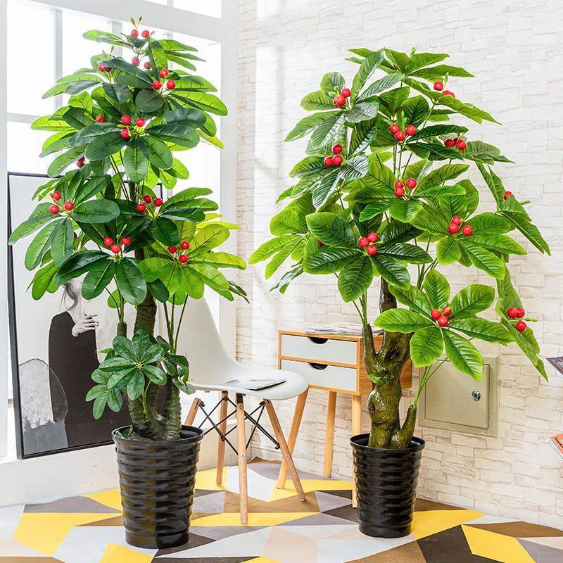 发财植树绿植假仿树真盆物栽大型客1542厅落地室内装饰摆件塑料花
