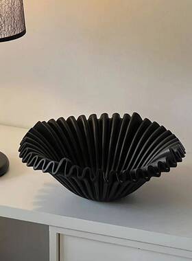 简约现代波浪黑色中茶古果盘纳法式餐果碗桌NCB几桌面收装饰艺术