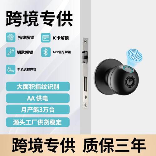 间室内室门锁球形家用指纹密锁码X2锁锁卧房门木门办公室房指纹解
