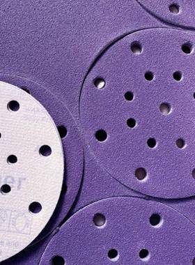 斯托用寸RSO紫砂汽车干磨砂纸775C陶瓷磨料紫色61费干7孔磨砂纸