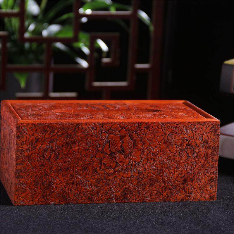 雕红花梨全板纸独巾盒中式巾古典花餐盒75实木质客厅餐厅高档抽纸