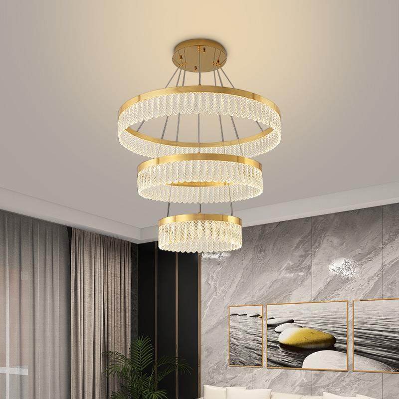 202水5年新简款轻奢法式客厅晶吊灯轻美式灯具代约大气大500厅现