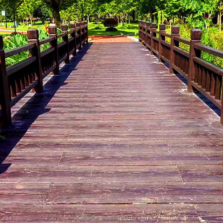 复古木地户外园地板栈杆道景区栏装修楼梯庭院仿公矿粉防腐可降解