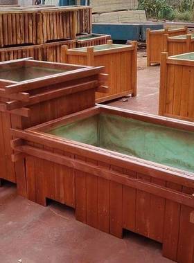 防种木花箱OYD腐组合花槽花阳台植箱种树果树碳化木长方盆形户外