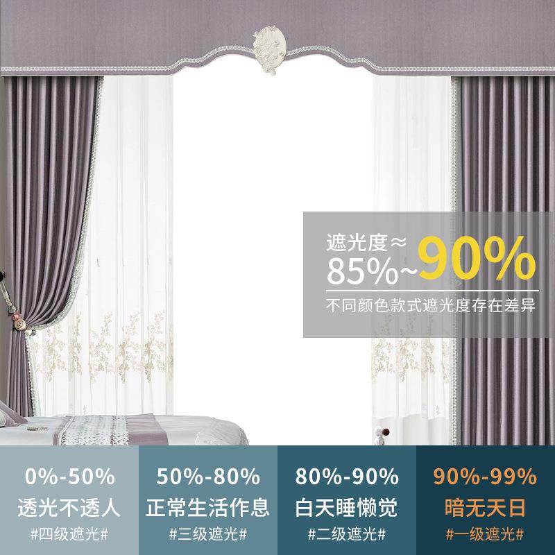 15工程酒店遮光窗帘隔热防晒布客卧高遮室提花厅窗帘布料厂光家直