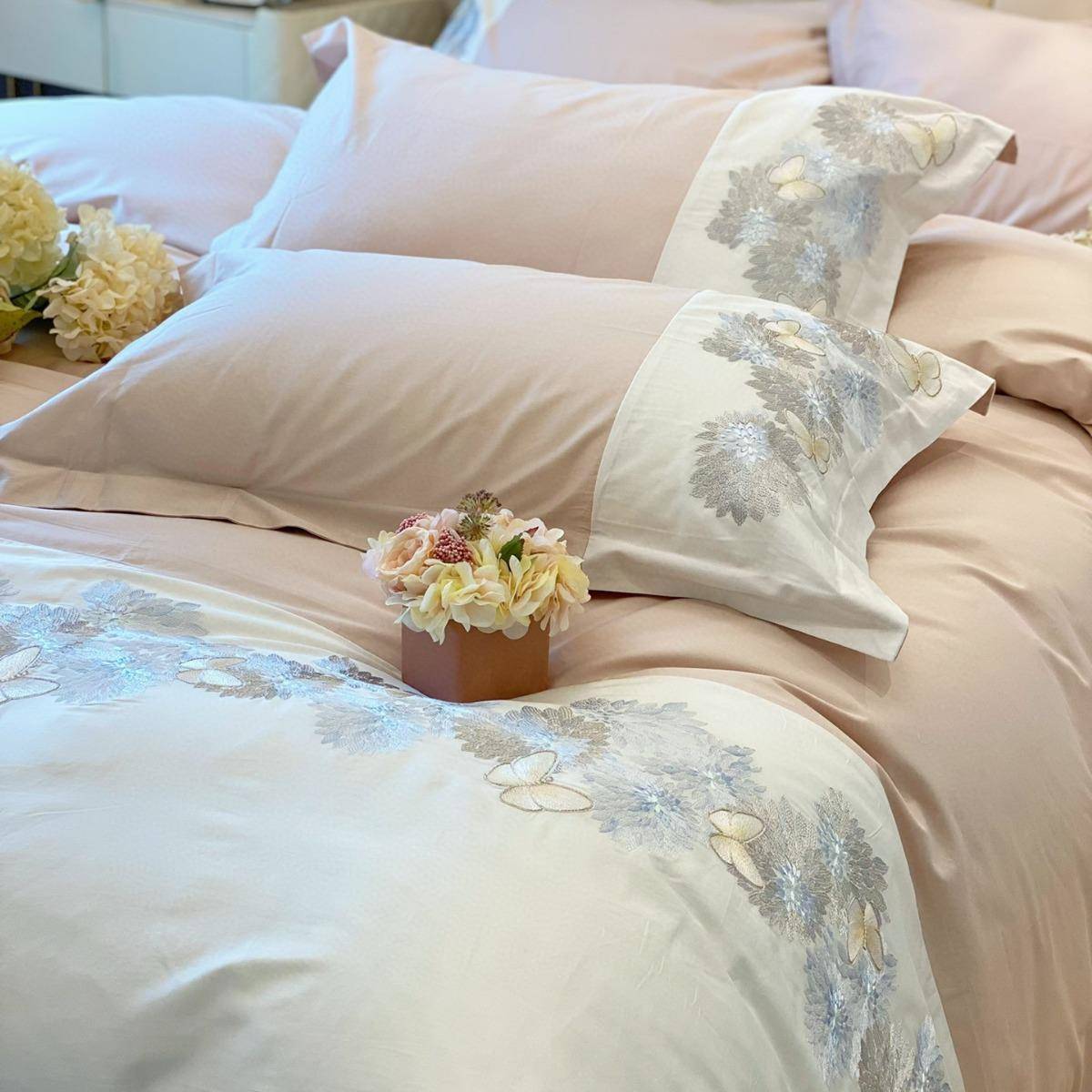 匹主马棉四蝴蝶刺绣件套全棉小清新RH公被套款四季床品