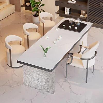 2025款茶台亚克DGX力岩板茶桌椅组合室烧水壶一办体嵌入式公泡新