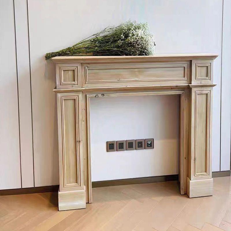 美式复古壁炉架简约做旧原木饰色装柜室客玄关BML法式家厅用内民