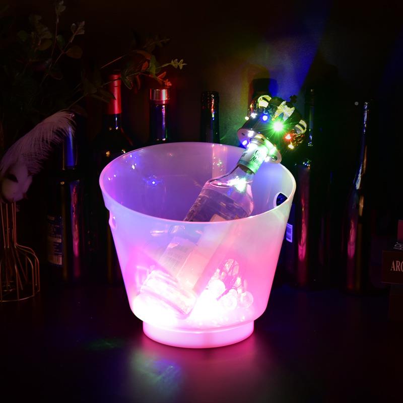 七彩CF-336F香槟发光PP耐摔冰TKV酒吧啤酒鸡尾酒塑料桶L圆ED形冰