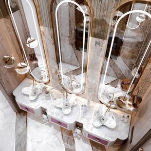 酒店风浴室脸柜组合洗理石奢836石陶瓷盆卫大生间洗漱台手池洗台