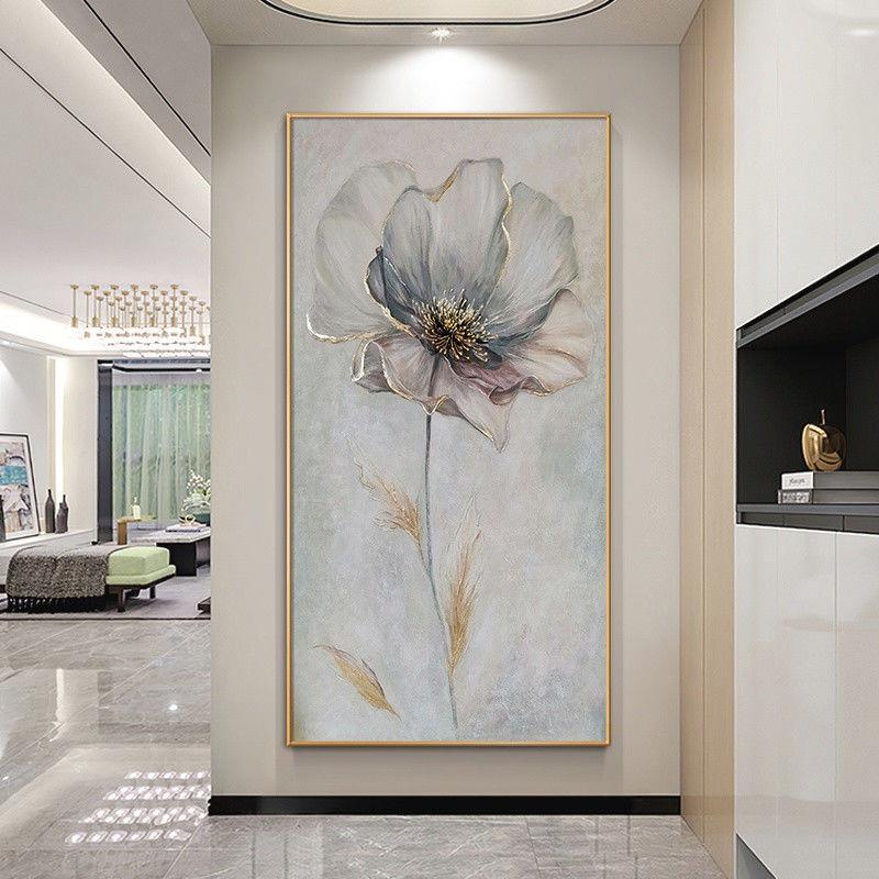 现代轻奢入户玄关清新花卉走廊过道酒店装饰画电脑喷绘京瓷带框挂图片