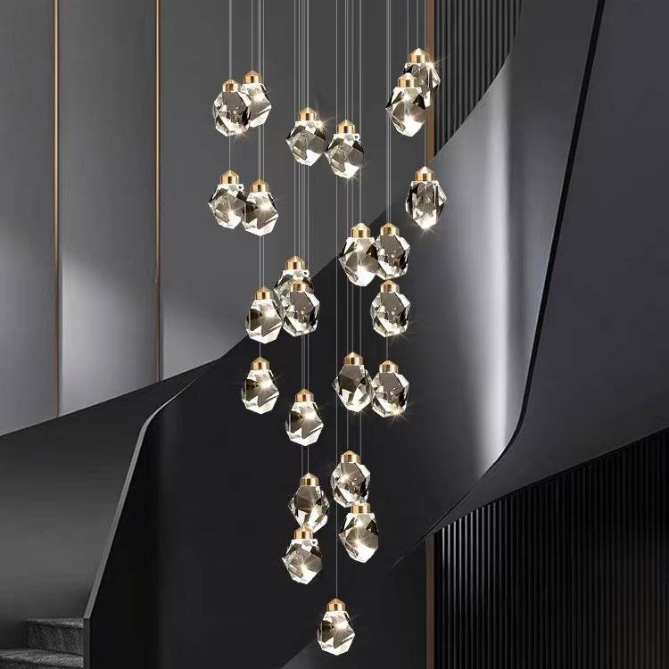 LED水晶吊灯客厅楼梯过道卧室酒店大堂别墅高档款客厅水晶吊