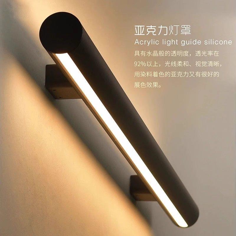 楼梯扶手灯侧带感装应长条壁灯极简上下发光别5面墅走廊灯过明道