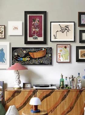 法式中古风小艺术合装饰画中式常众玉客书HY-509房美拉德厅照片墙