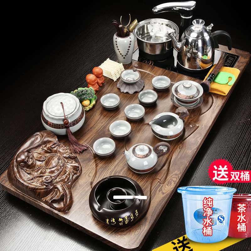 家用全自动电磁炉烧水壶一体茶盘茶具套装客厅泡茶台整套茶海包邮