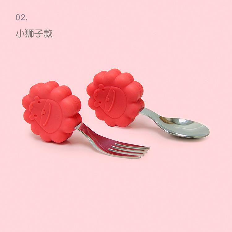 加拿大叉勺宝宝学吃饭勺婴幼儿训练勺叉套装辅食勺不锈钢儿童餐具