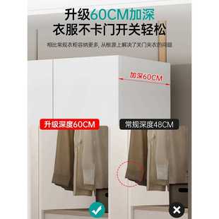 经济出租房用2024儿童收纳大衣橱衣柜实木衣柜卧室家用柜子