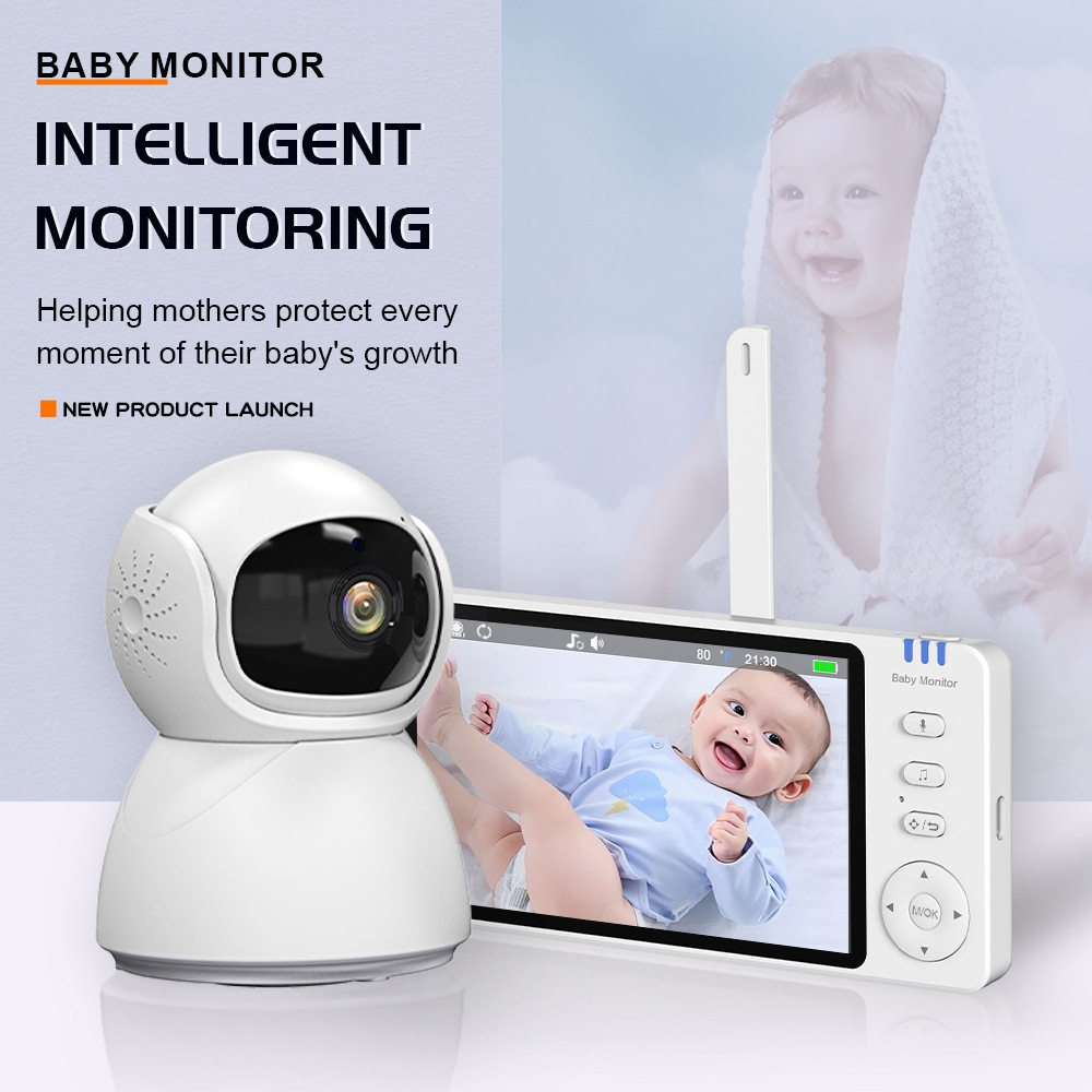 5英寸婴儿监视器 720p宝宝看护器婴儿监护器双向语音对讲ABM570