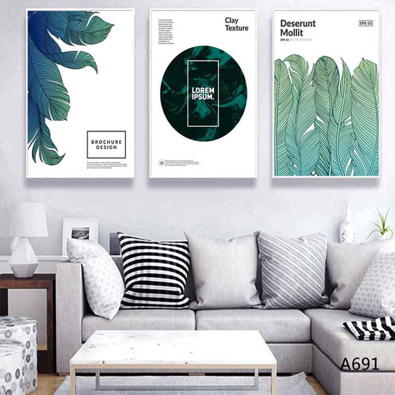 【折扣】客厅壁画三联北欧风景背景墙挂画抽象壁画餐厅酒店宾馆装
