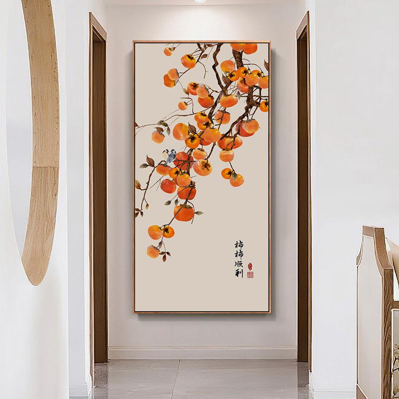 事事如意入户关玄装画寓饰意好挂画对门正新中式竖MHV版走廊过道