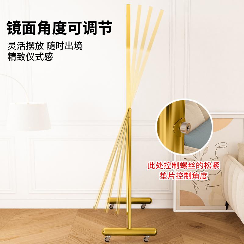 #家用全身镜带轮可移动落地镜服装店轻奢试衣镜网红高清舞蹈