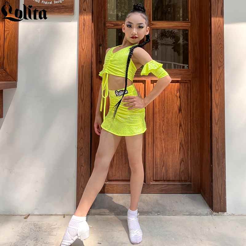 【折扣】洛利塔女童练习服舞蹈专业表演服少儿高档训练舞蹈拉丁服