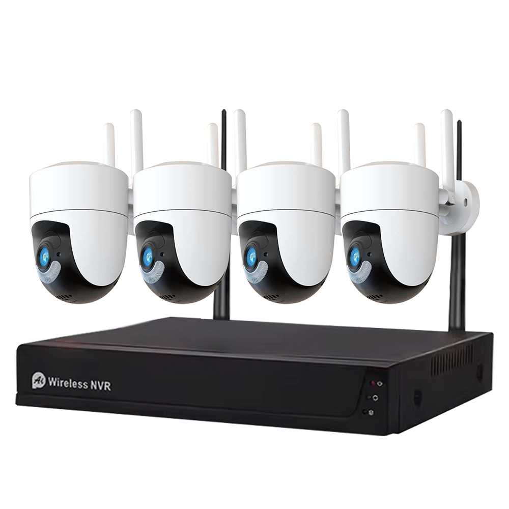 工厂直销室内外网络3百万4路无线监控套装wireless nvr kit