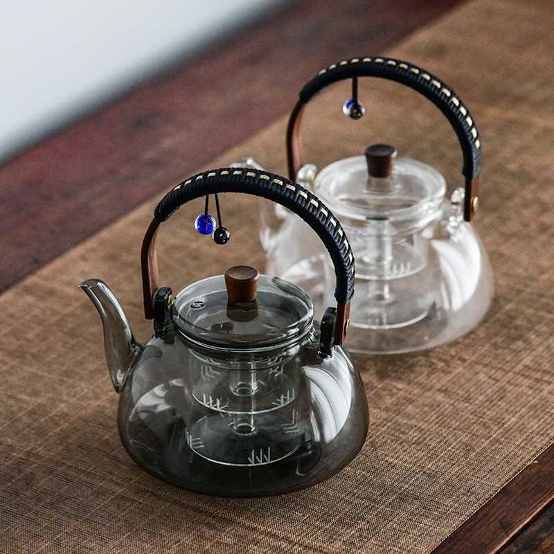 玻璃煮茶壶2024新款提梁烧水壶家用耐高温泡茶壶电陶炉蒸茶器套装