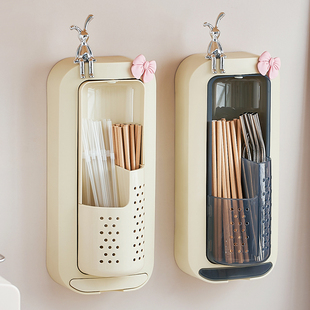 速发一次性放管收纳吸壁挂式商用奶茶店吸管勺子盒置神器筷子筒置