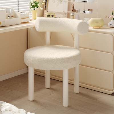 速发靠背椅子桌妆椅生油室家用梳妆台凳子奶卧风美甲椅书化餐椅