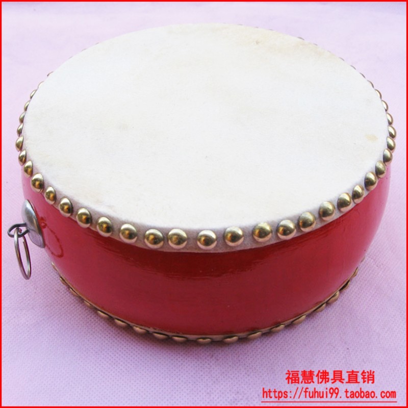 速发福慧佛具了尘芭黎僧服僧鞋海青法器红鼓手鼓6寸扁鼓