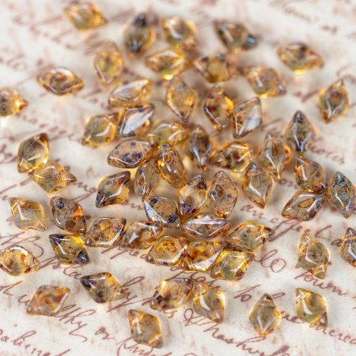 捷克进口菱形琉璃散珠7x5mm