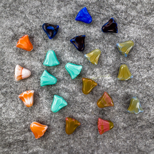 捷克进口百合花琉璃珠10x10mmDIY手工串珠复古风格饰品材料