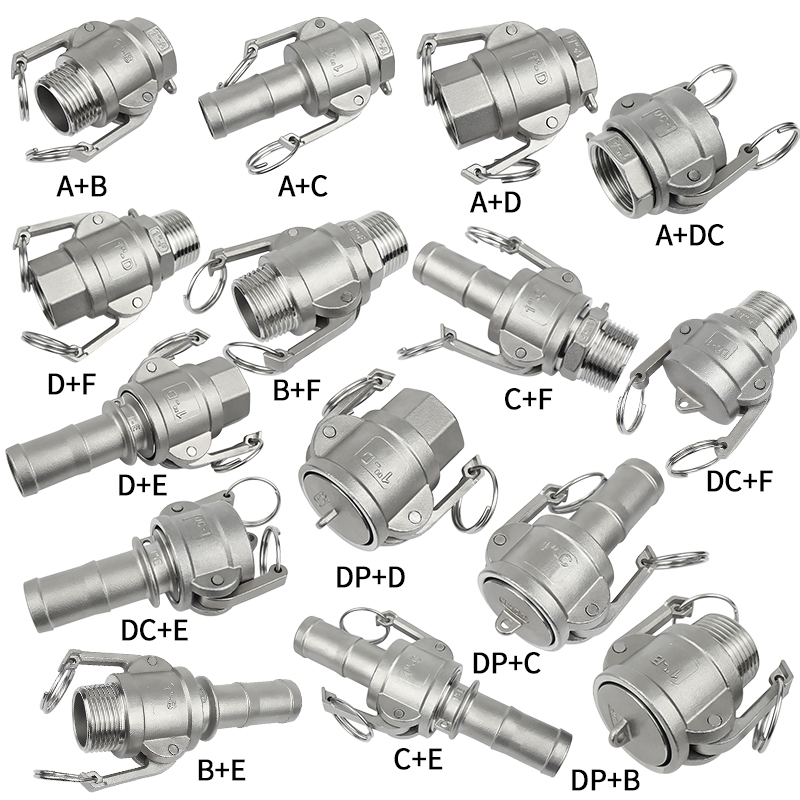 速发04不锈钢快速接2卡扣式扳把活接4/6分1/头/寸水泵水管接头大