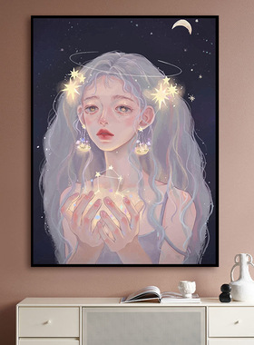 速发天油座数字油涂填充手绘丙烯手工画画色填色秤彩画治癒系画画