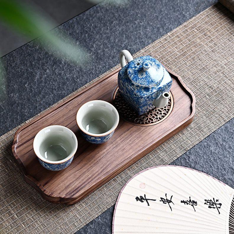 胡桃木干泡盘家用小茶盘茶几功夫茶具配件托盘干泡台实木茶托茶台