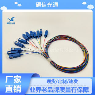 SC/UPC12芯电信级束状尾纤 光纤尾纤1.2m线径插损小于等于0.2dB