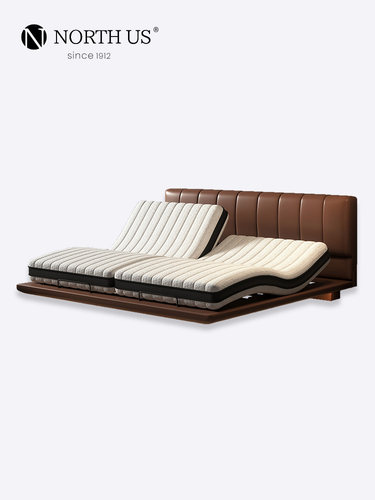 多功能电动智能床，高档真皮悬吊主卧，免打扰双人床，可调床架，