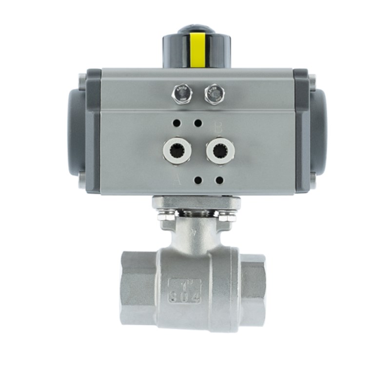 Q611F-16P不锈钢304二片式高平台气动电动AT内螺纹丝口球阀4分6分