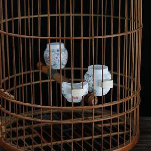 画眉蜡嘴竹鸟笼紫竹老竹竹皮抛光手工平底老竹手工活底鸟笼全套