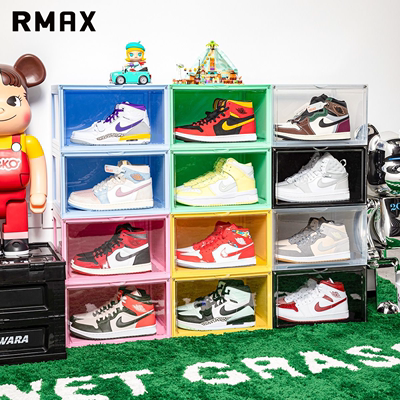 RMAX马卡龙鞋盒亚克力透明AJ球鞋收纳盒彩色塑料鞋柜防氧化展示箱