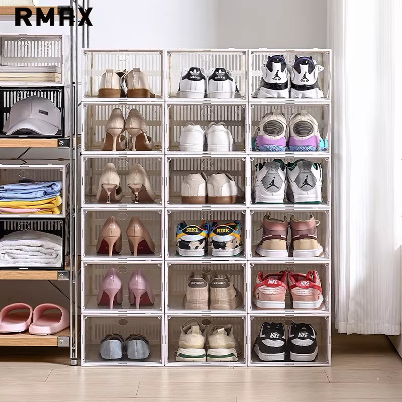 RMAX透明鞋盒宿舍省空间神器家用收纳鞋盒折叠加厚塑料免安装鞋柜,收纳整理,鞋盒,淘宝优惠券,粉丝福利购,淘宝优惠卷