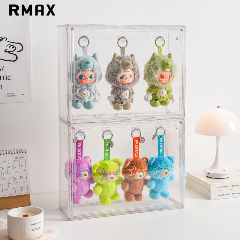 RMAX拉布布展示盒泡泡玛特挂件收纳盒透明玩偶收纳搪胶娃娃展示柜图片