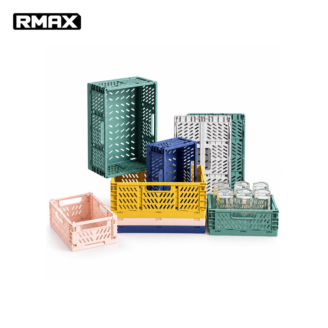 RMAX折叠收纳筐可手提日式多功能杂物收纳篮零食饮料桌面整理盒子